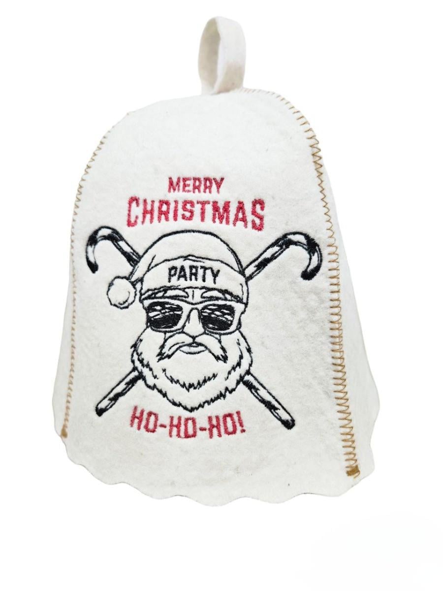 Шапка для бани Luxyart Merry Christmas натуральный войлок Белый (LA-868)