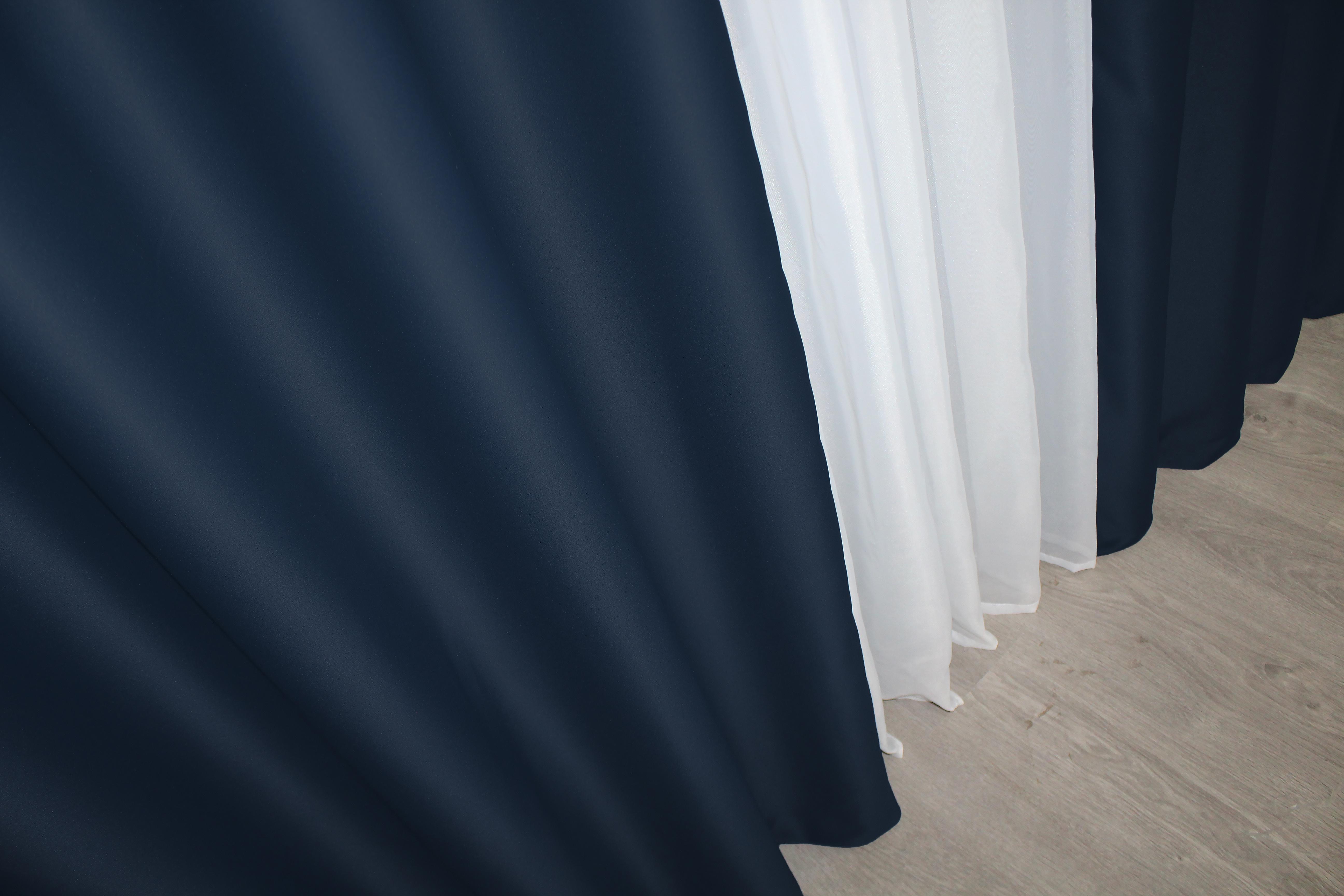 Комплект штор на люверсах VR-Textil Midnight № 1164ш 150х250 см 2 шт. Темно-синій (37-0011) - фото 7 Комплект штор на люверсах VR-Textil Midnight № 1164ш 150х250 см 2 шт. Темно-синій (37-0011) - фото 7