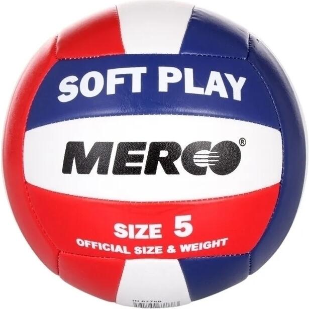 Волейбольный мяч Merco SOFT PLAY ID67768 р. 5 Красно-бело-синий (52257)