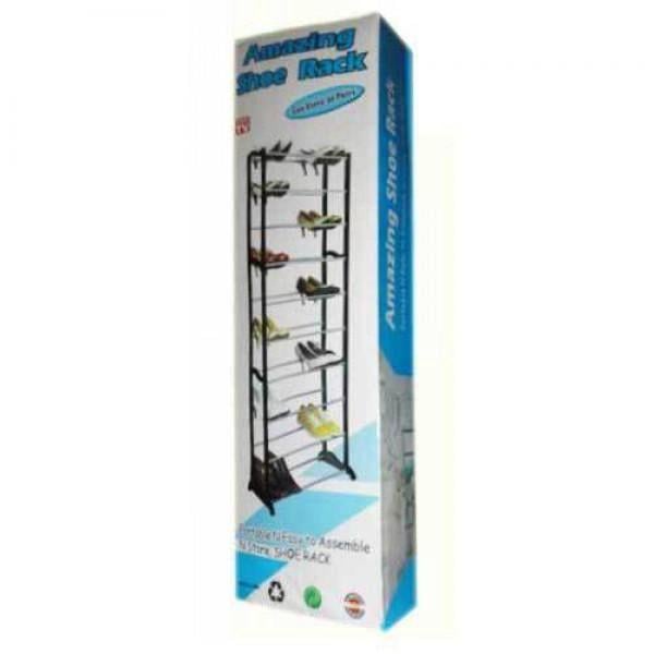 Полиця для взуття Amazing Shoe Rack для взуття на 30 пар з 10 полицями Чорний (ASR-12) - фото 6 Полиця для взуття Amazing Shoe Rack для взуття на 30 пар з 10 полицями Чорний (ASR-12) - фото 6