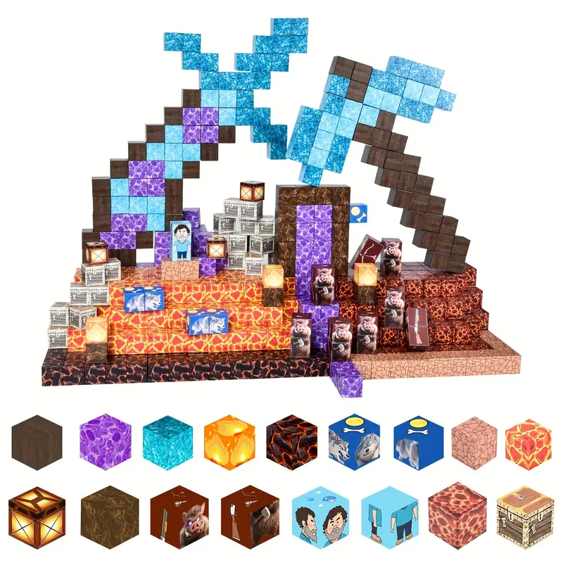 Конструктор магнитный Minecraft Вулканическое оружие 100 шт. (2734551117) Конструктор магнитный Minecraft Вулканическое оружие 100 шт. (2734551117)