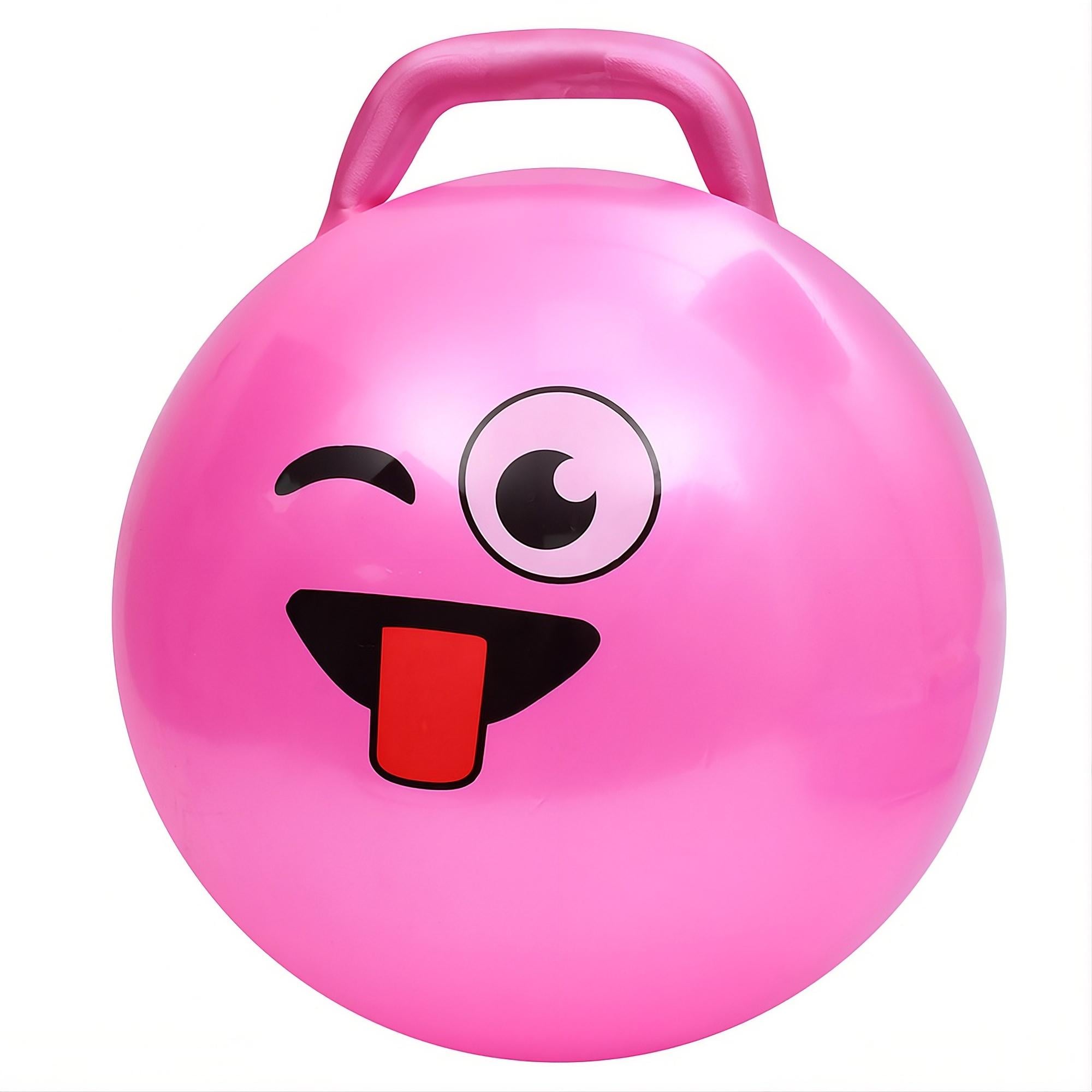 Мяч для фитнеса MS 4856-2 с ручкой Смайл 45 см 300 г Розовый (33830192)