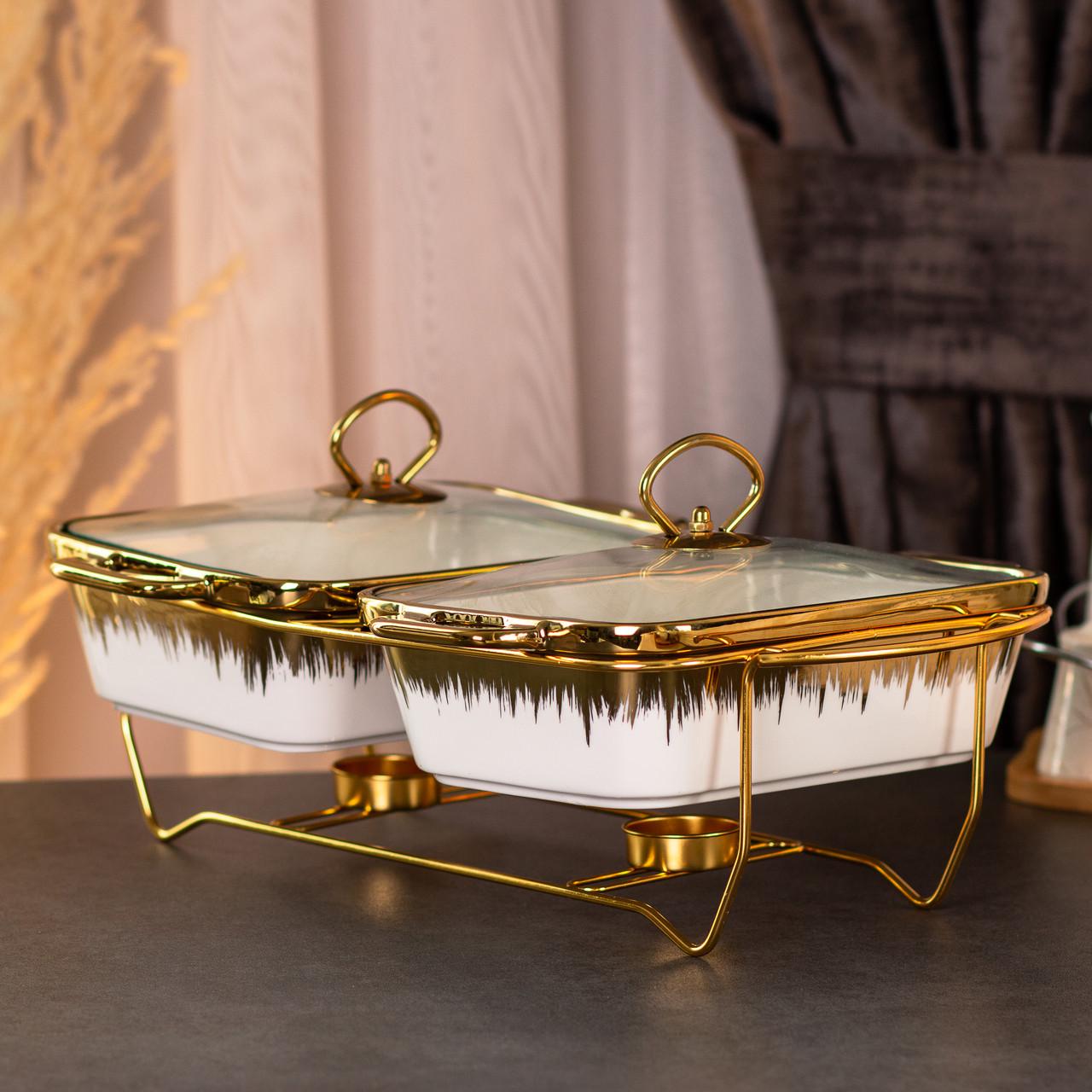 Мармит керамический на 2 секции 1 л Золотой