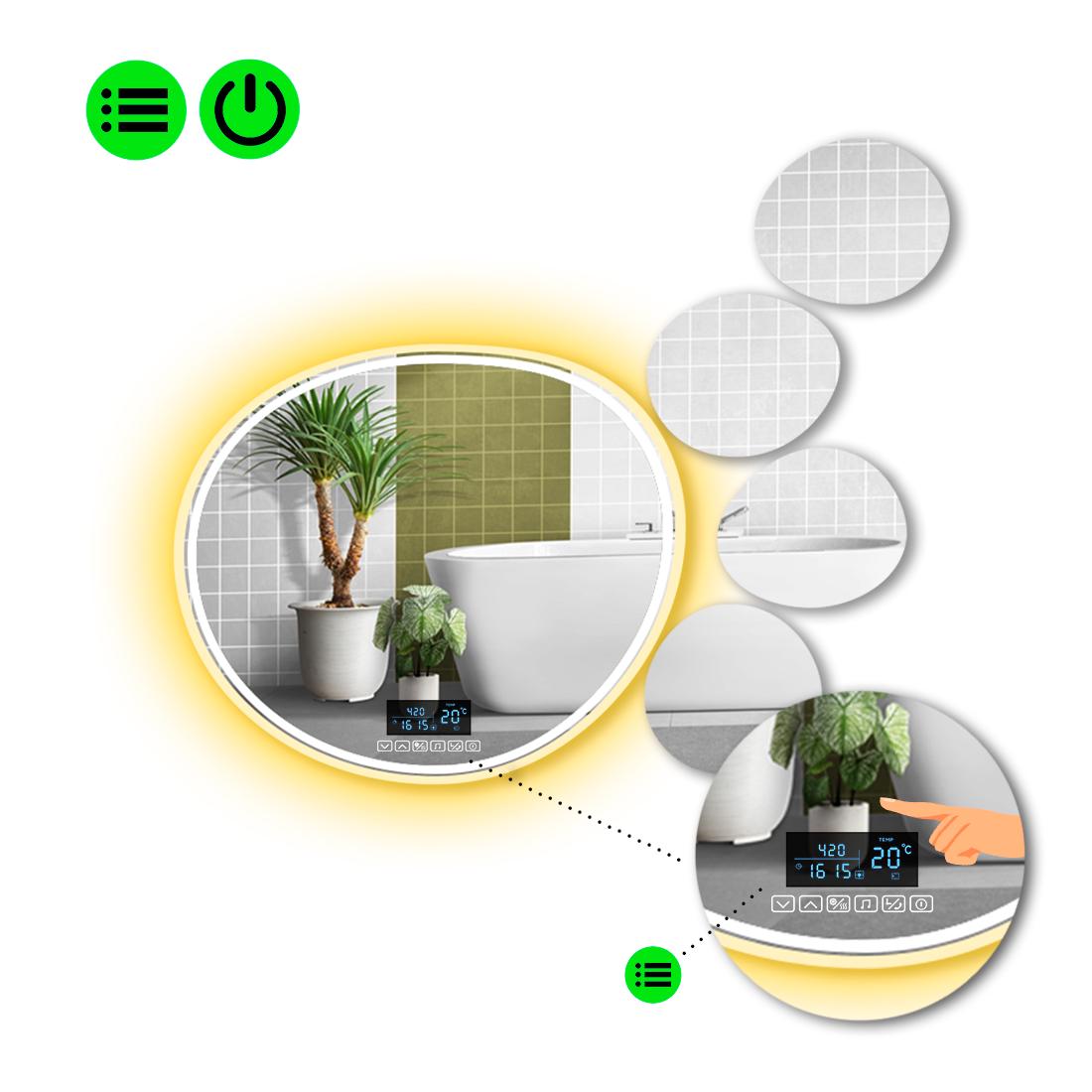 Зеркало с LED подсветкой Acqua 4 с Smart-блоком 80x80 см (Acqua4-12)