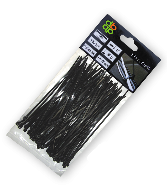 Стяжки кабельные пластиковые Bradas 4,6x160 мм 100 шт. UV Black