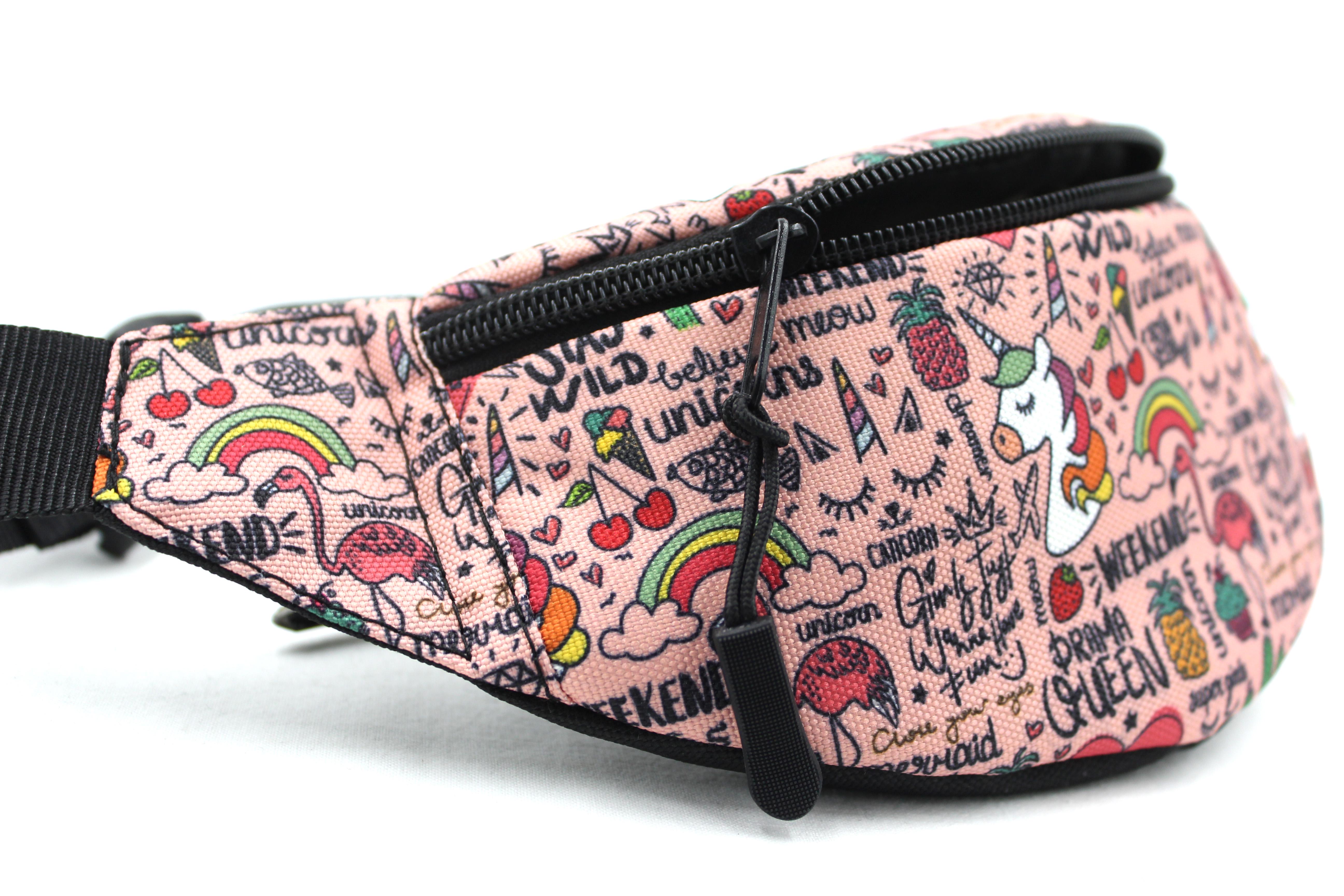 Сумка бананка дитяча з регулюючим ремінцем для дівчинки Єдинорожки Рожевий (Д-007) - фото 3 Сумка бананка дитяча з регулюючим ремінцем для дівчинки Єдинорожки Рожевий (Д-007) - фото 3