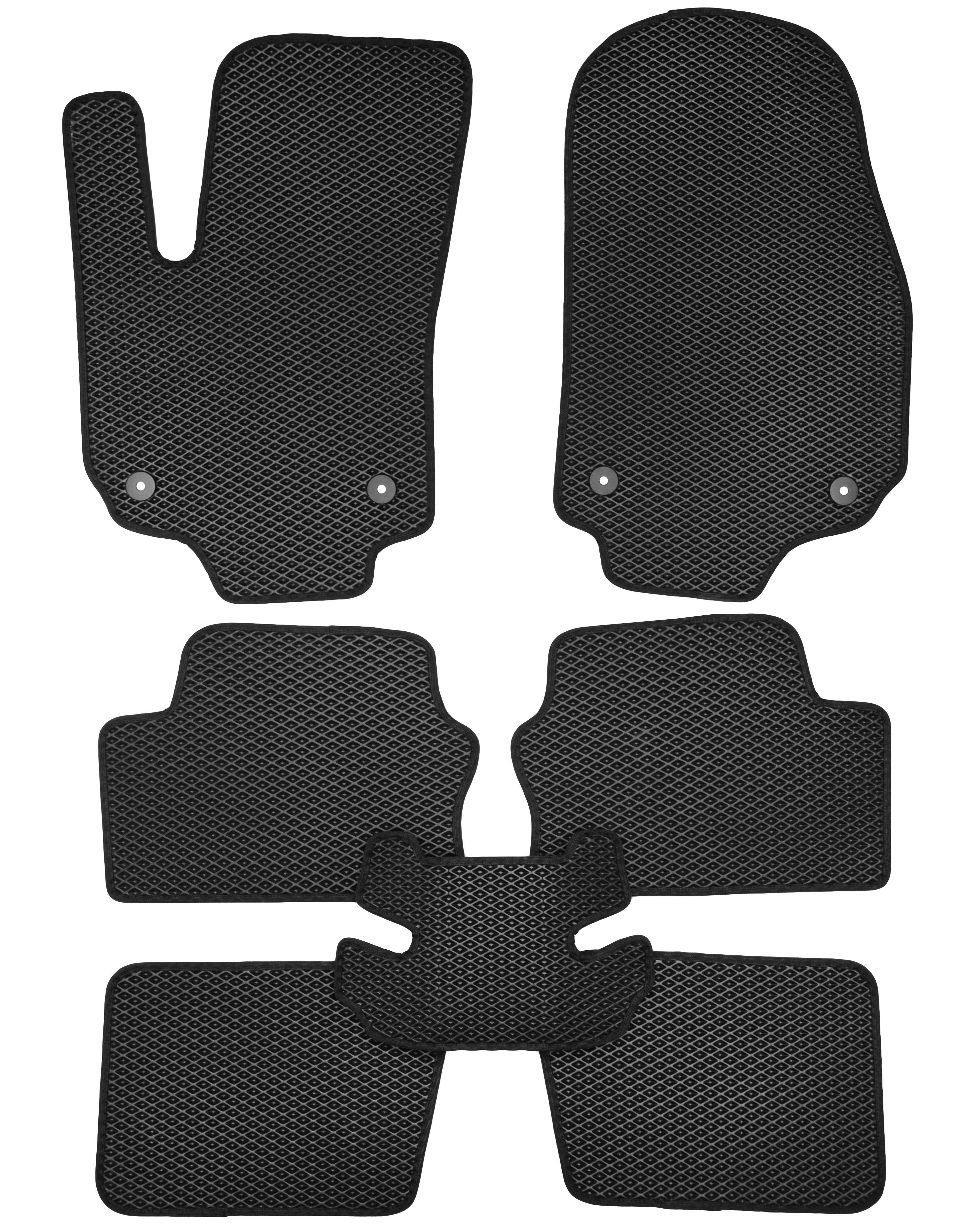 Коврики в салон Kinetic для Opel Zafira B '05-13 EVA-полимерные 3 ряда Черный
