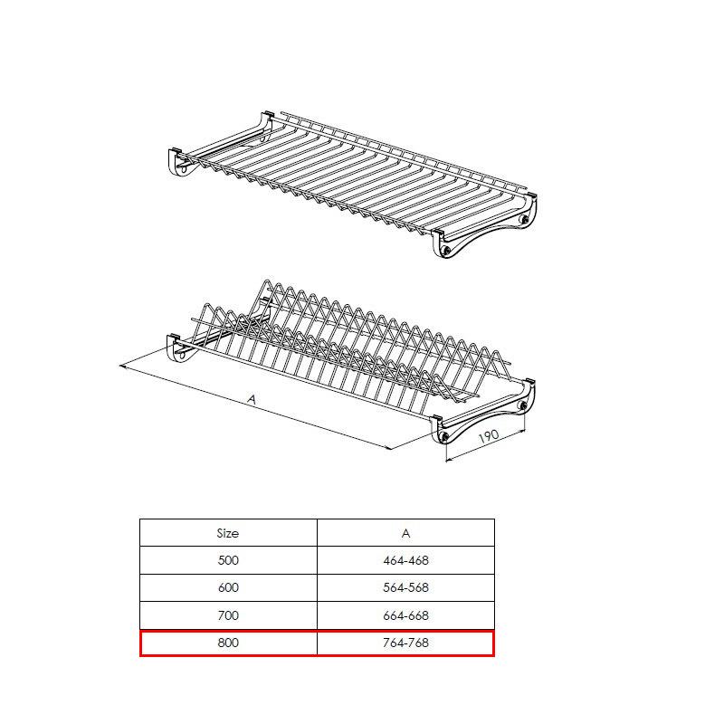 Сушарка для посуду 800 мм без рами Чорний - фото 11 Сушарка для посуду 800 мм без рами Чорний - фото 11