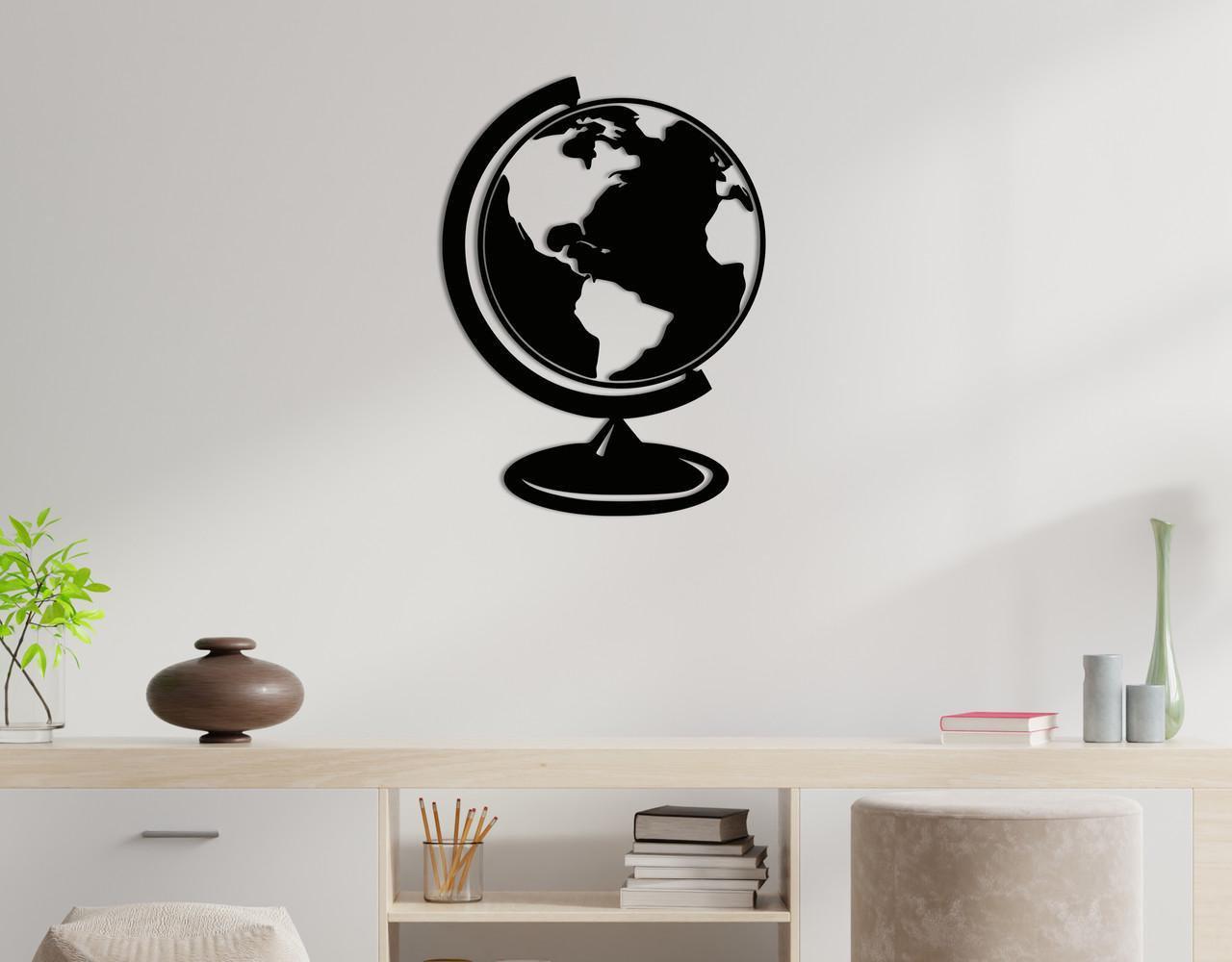 Декоративное панно на стену Upwood Decor Globe With Stand 68х50 см Black (1554428227)