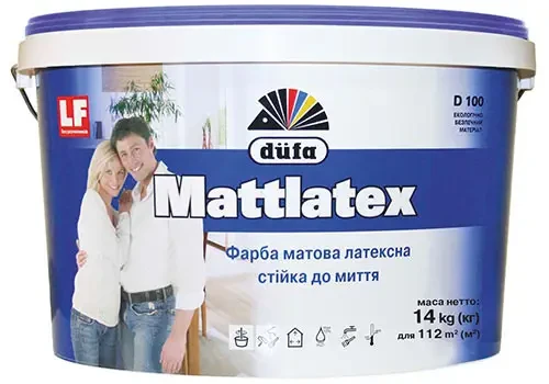 Краска латексная матовая Dufa Mattlatex D100 7 кг Белый матовый