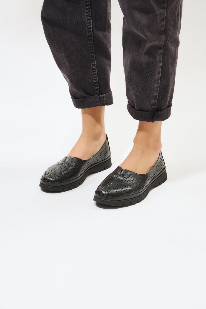 Мокасины женские ALLSY кожаные р. 36 Черный (195167) - фото 2 Мокасины женские ALLSY кожаные р. 36 Черный (195167) - фото 2