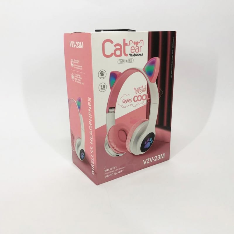 Наушники беспроводные Cat VZV 23M со светящимися кошачьими ушками Pink (tf4344) - фото 12