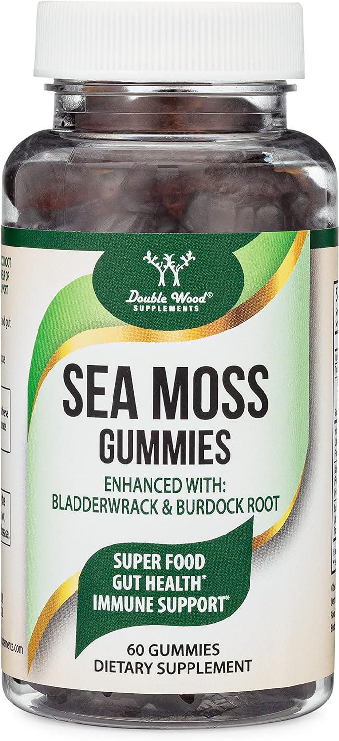 Комплекс для профилактики дыхательной системы Double Wood Irish Moss Gummies with Burdock and Bladderwrack 60 Gummies