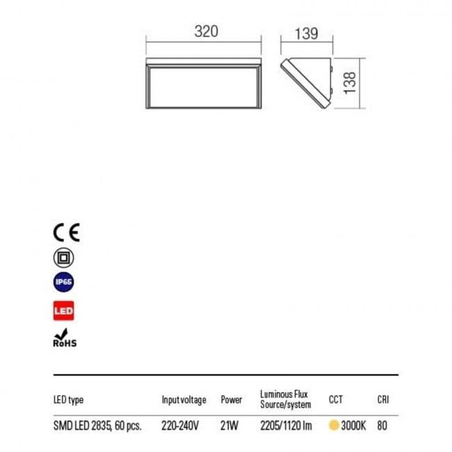 Світильник настінний вуличний Redo 90160 Mako - фото 3 Світильник настінний вуличний Redo 90160 Mako - фото 3