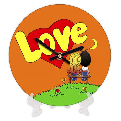 Часы настенные круглые Presentville Love 18 см Оранжевый (CH18 P 17LV001