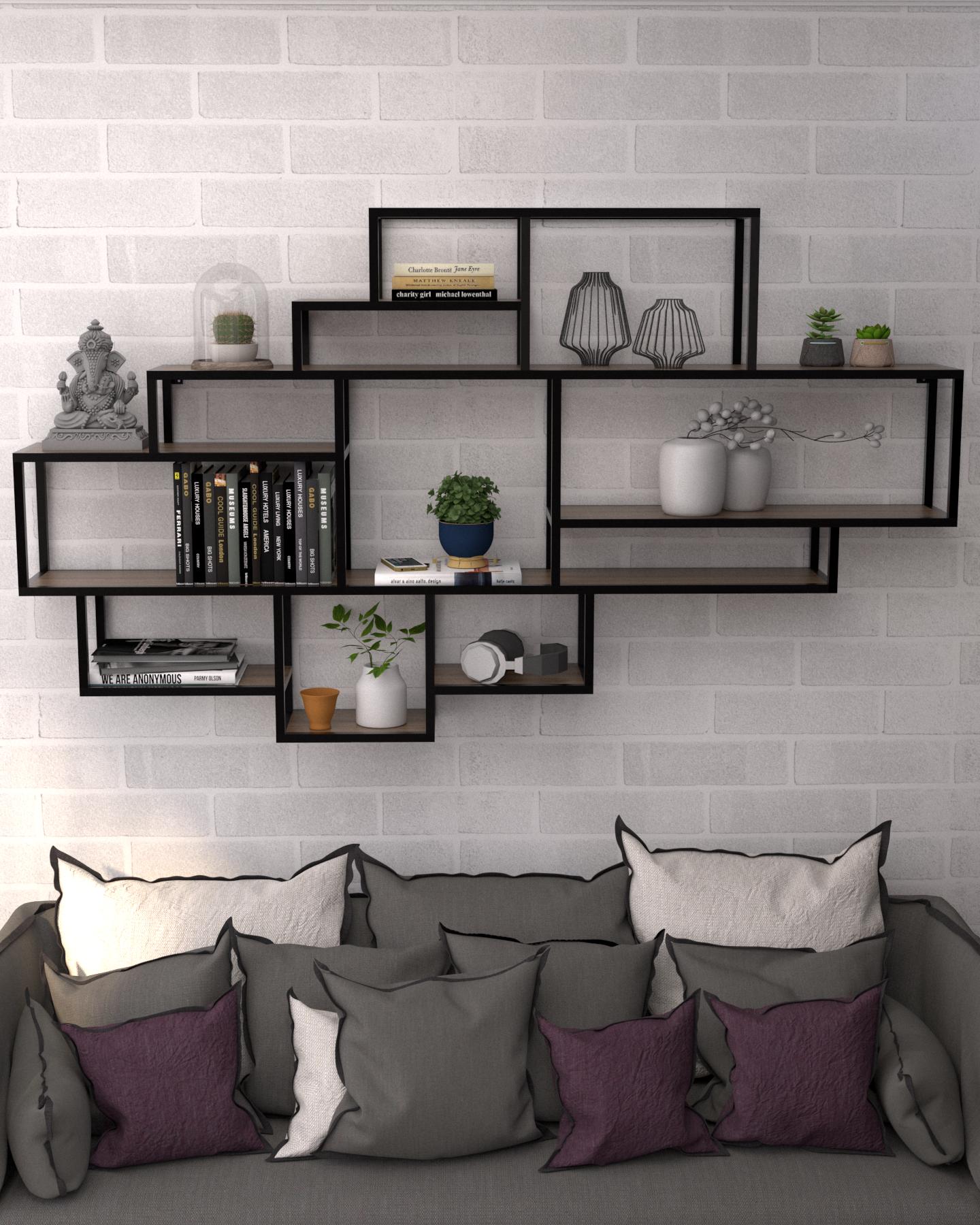 Стеллаж настенный EcoLoft Мозаика в стиле лофт (DSP-1305-4)