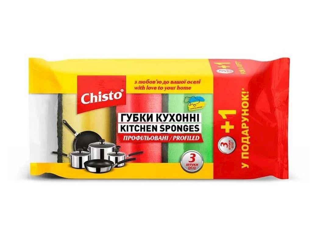 Губка кухонная Chisto профилированная 4 шт. (881295)