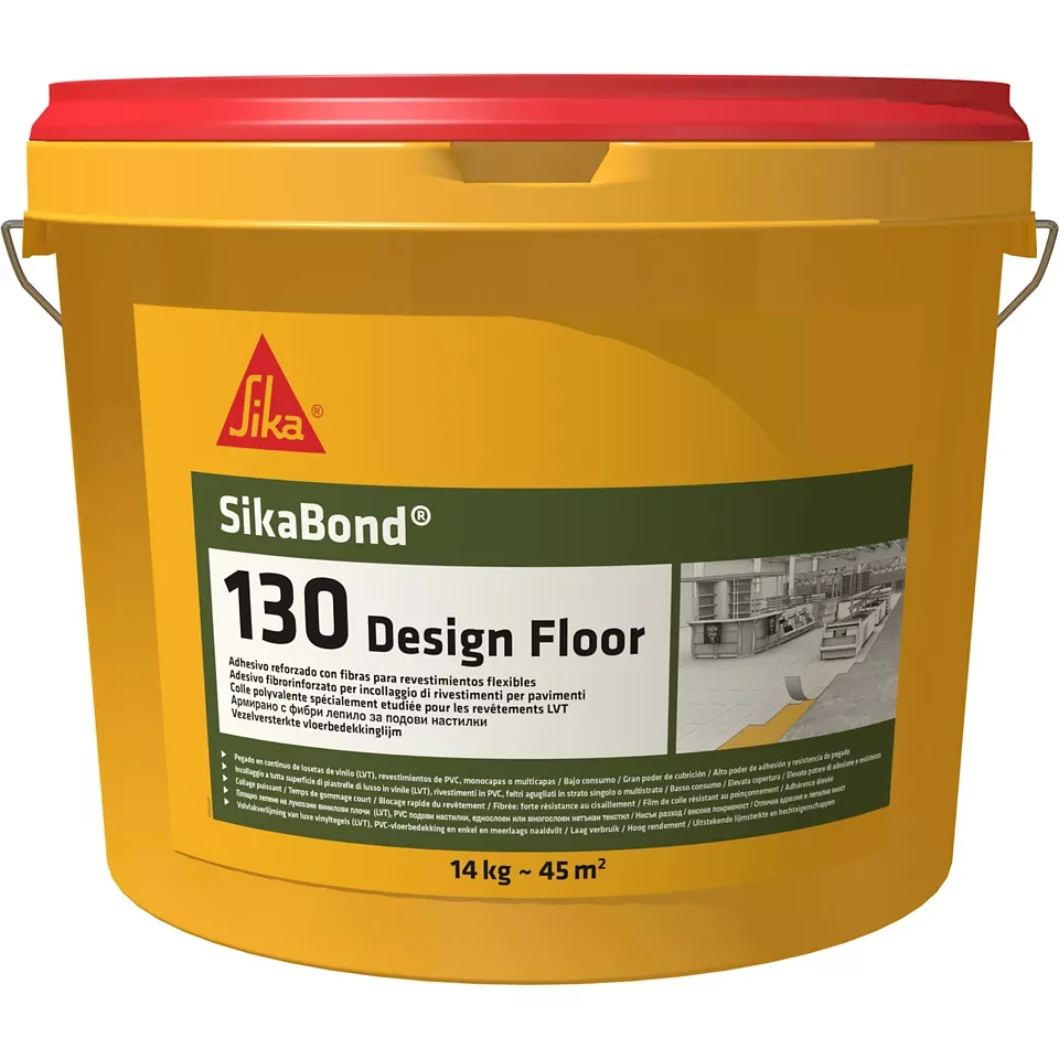 Клей для підлогових покриттів SIKA SikaBond-130 Design Floor армований фіброю 14 кг Бежевий