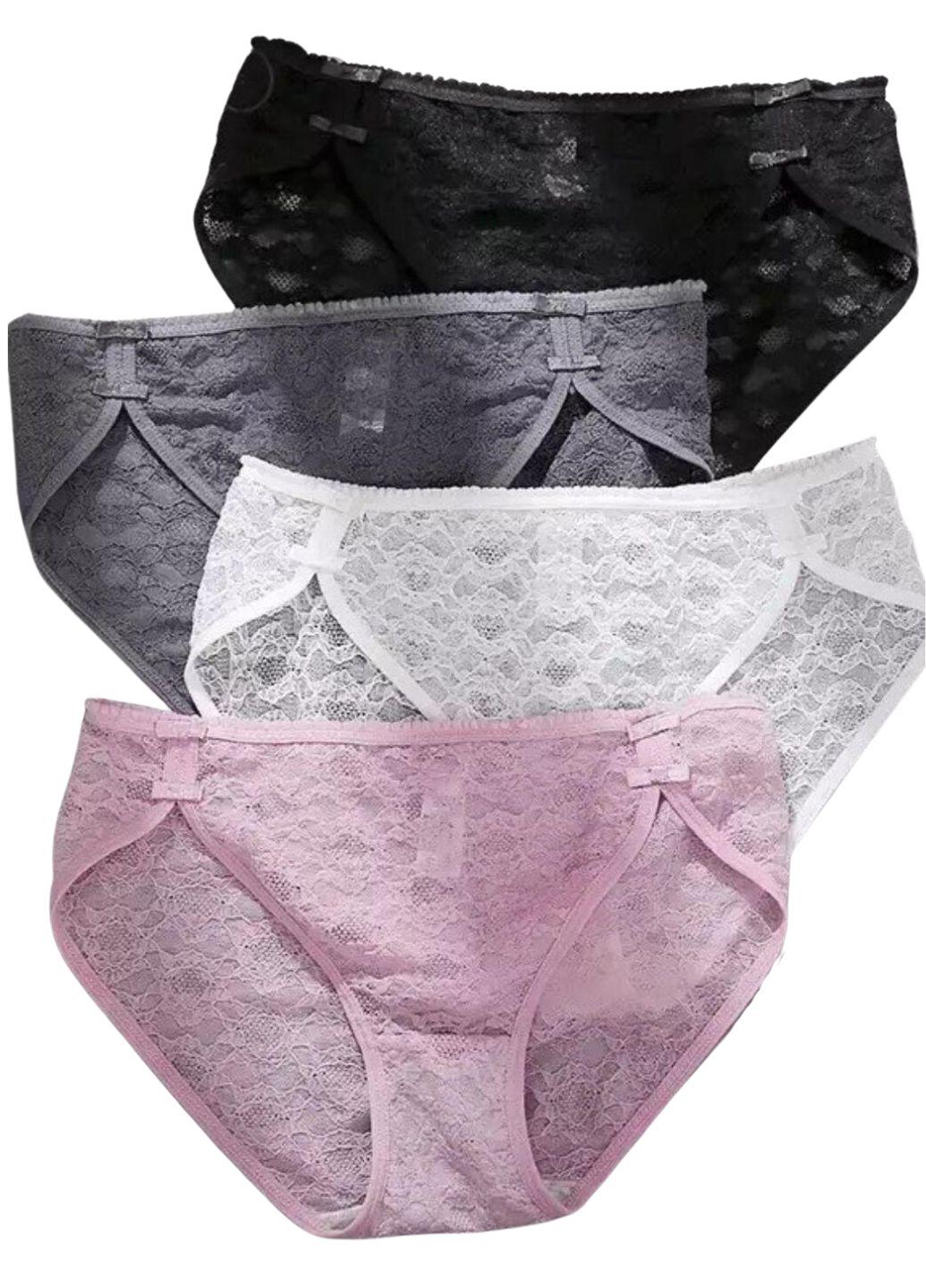 Комплект трусиков слипов женских FINETOO Комфорт 503-44 кружевные L р. 44 4 шт. Разноцветный (10410378)