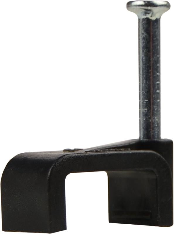 Скоба крепежная АСКО-УКРЕМ CHF 12 мм плоская с гвоздем нейлон Черный 100 шт. (A0150030048)