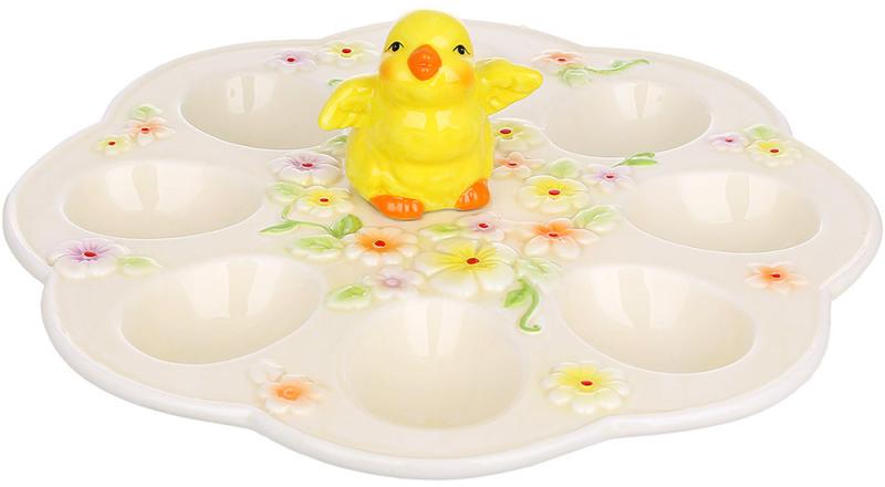 Подставка для яиц Цыпленок в цветах на 8 яиц Ø 25 см (32329093)