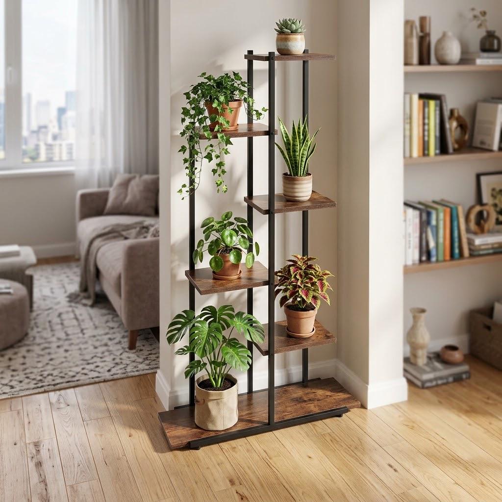 Подставка для цветов на 6 уровней в стиле Loft разборная на ножках