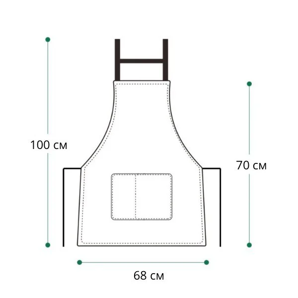 Фартук для кухни женский из водонепроницаемого материала Зеленый (D00637-2) - фото 4 Фартук для кухни женский из водонепроницаемого материала Зеленый (D00637-2) - фото 4