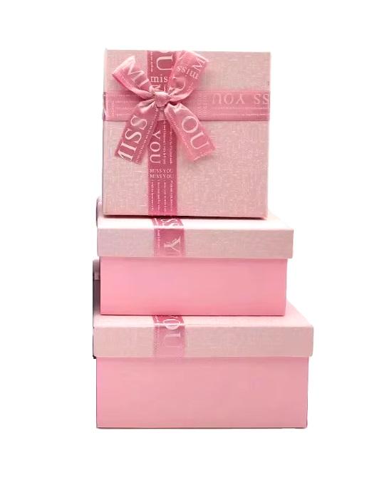Набор подарочных коробок Stenson R33314P 3 шт. Miss you Pink