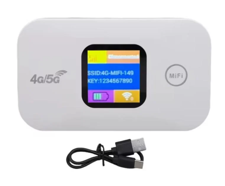 Роутер с аккумулятором 4G Wi-Fi белый дисплей до 10 пользователей Белый (00049)