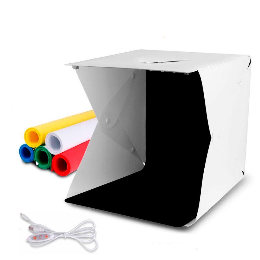 Світловий фотобокс з двома LED підсвічуваннями 30х30х30 см Білий