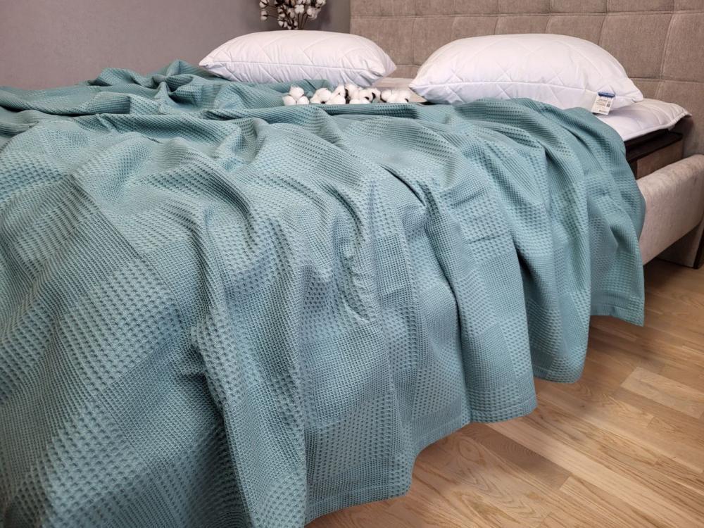 Покрывало Пике Вафелька 160x220 см Полынь (11145) - фото 4 Покрывало Пике Вафелька 160x220 см Полынь (11145) - фото 4