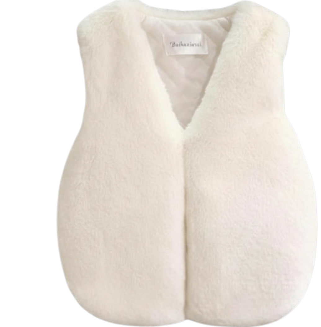 Жилетка детская меховая 140 см Белый (6)