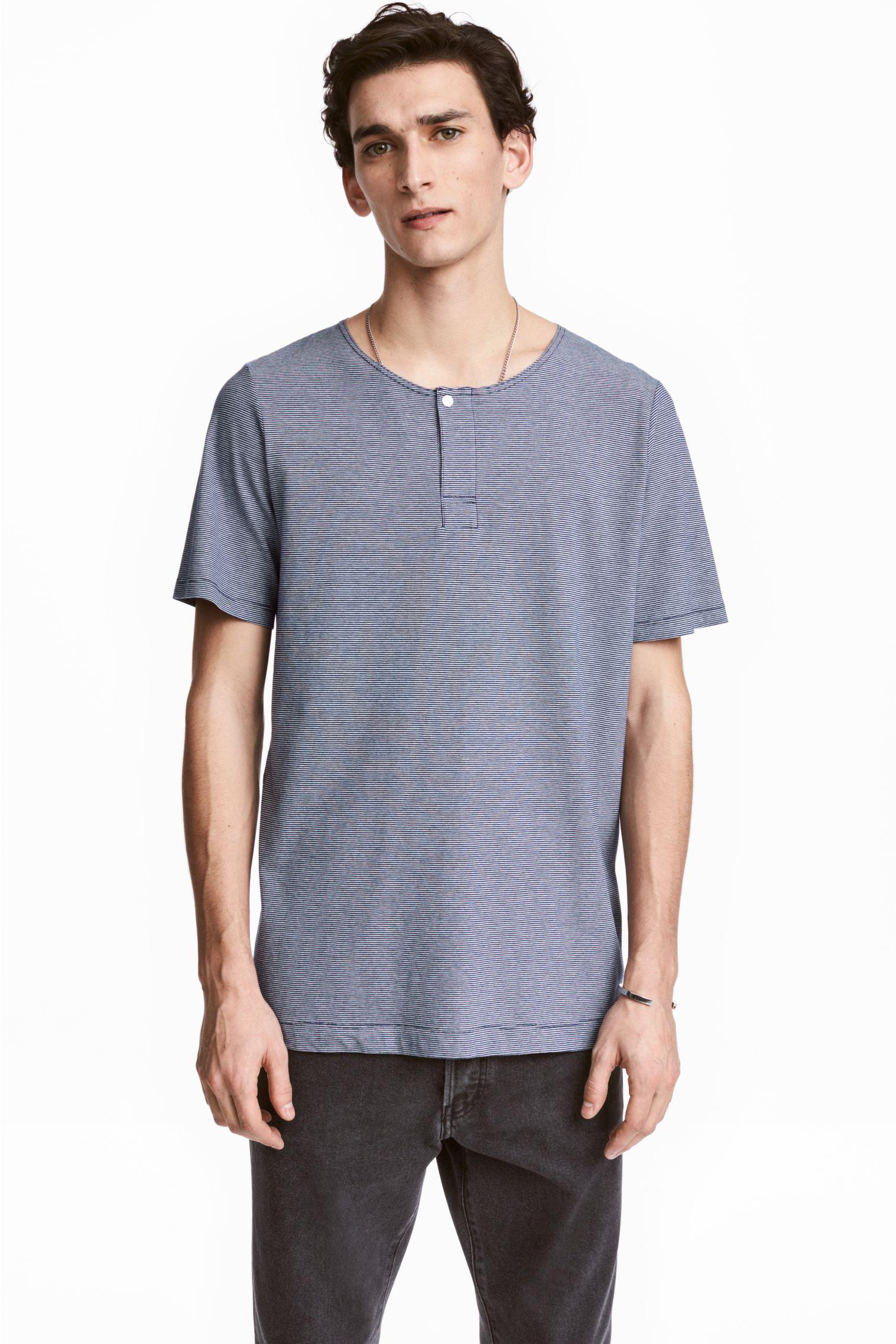 Футболка H&M S полоска Синий/Белый (4690355)