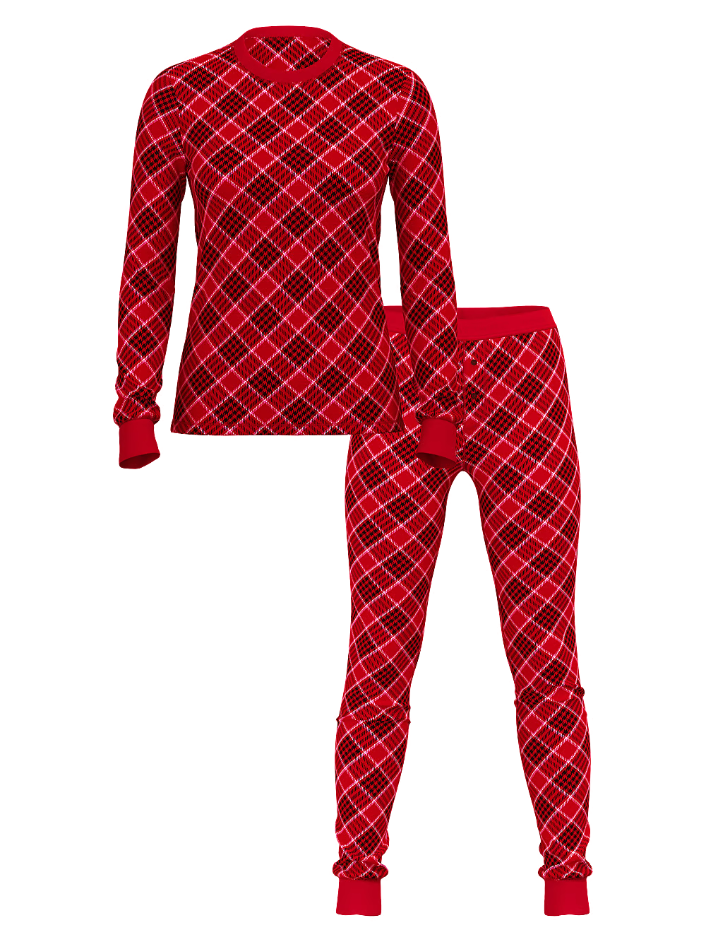 Піжама жіноча термо Victoria's Secret Thermal Long Pajama Set бавовняна XS Рожевий в клітинку (23274004) - фото 3