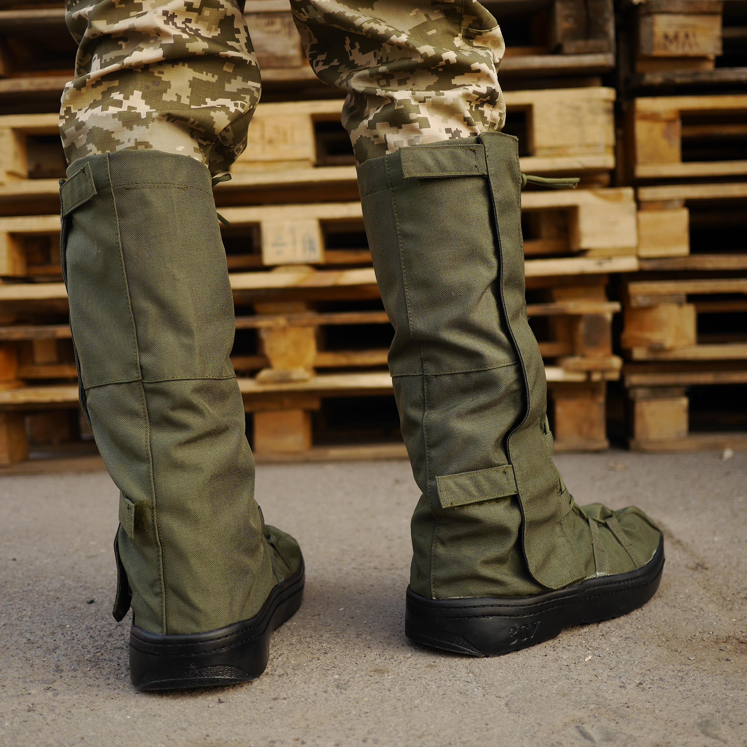 Бахіли на берці дощові/утеплені L р. 42-45 Оливковий - фото 3