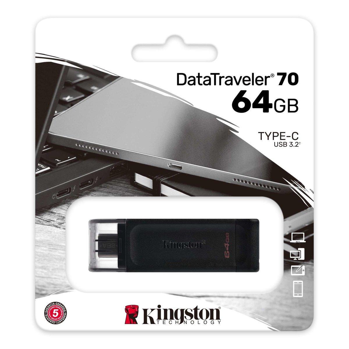 Флешка для ноутбука Flash Kingston USB 3.2 DT 70 64GB Type-C (DT70/64GB)