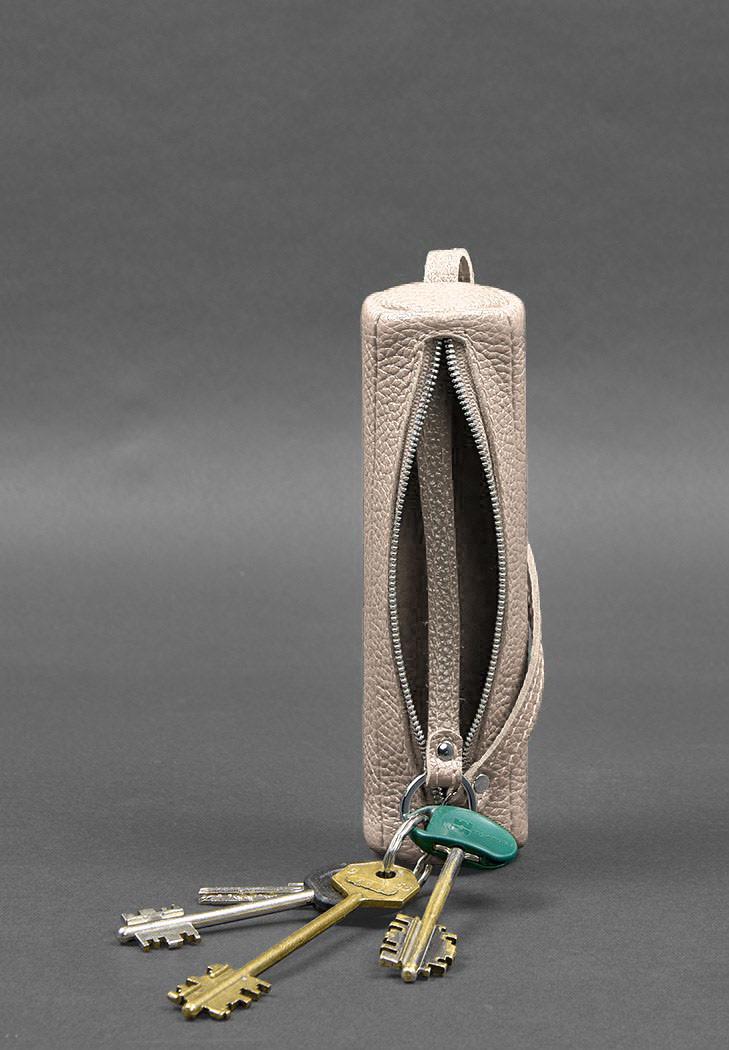 Ключница женская кожаная 3.1 Тубус XL Светло-бежевый (A-028127) - фото 2