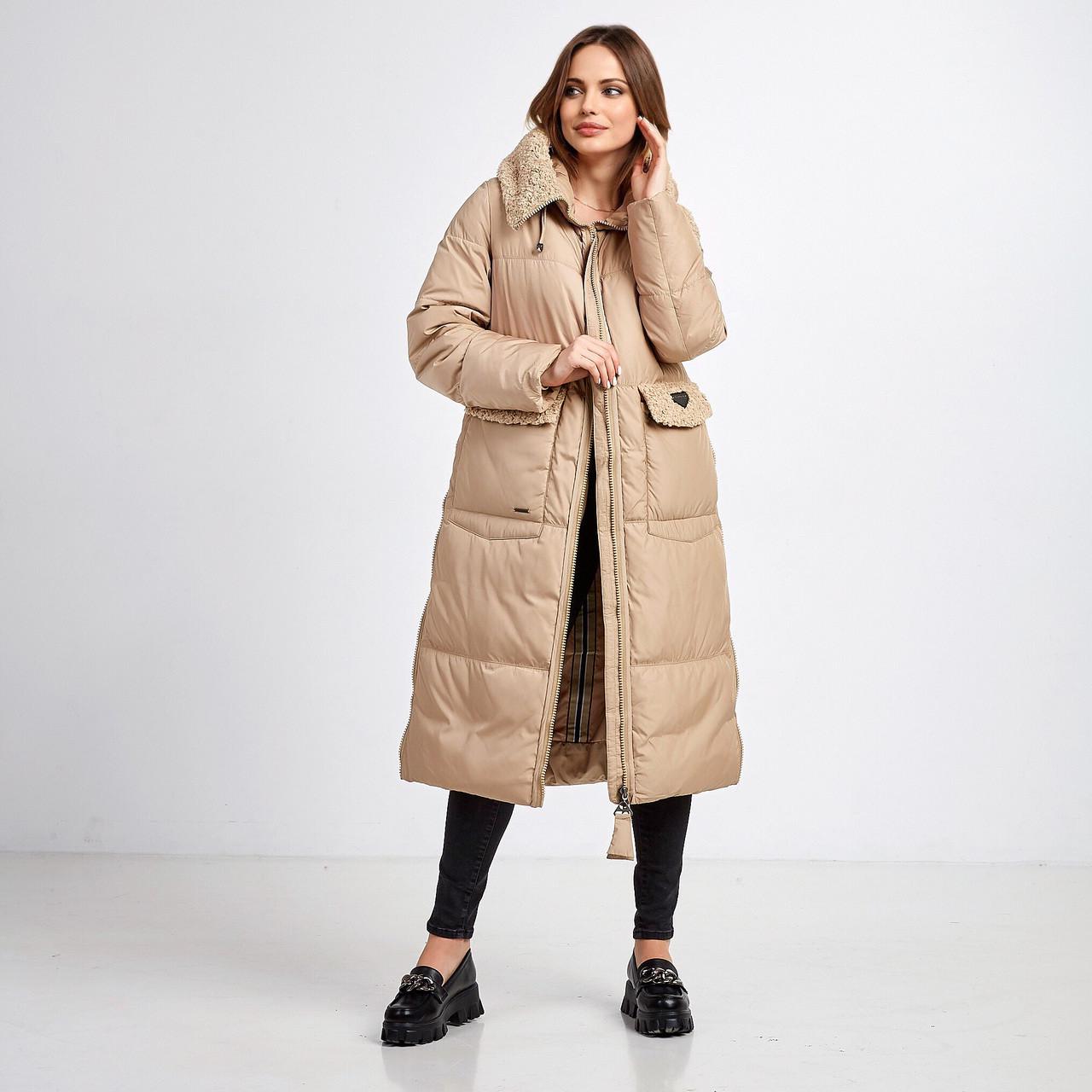 Пуховик-пальто Lora Duvetti р. 54 Мигдальний - фото 3 Пуховик-пальто Lora Duvetti р. 54 Мигдальний - фото 3