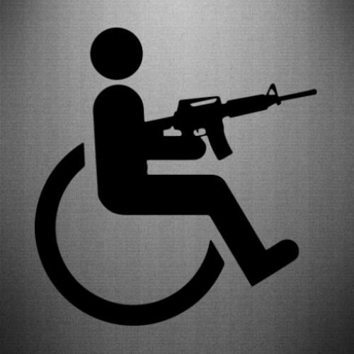Наклейка Инвалид с М16 33,1x35 см Черный (21557500)