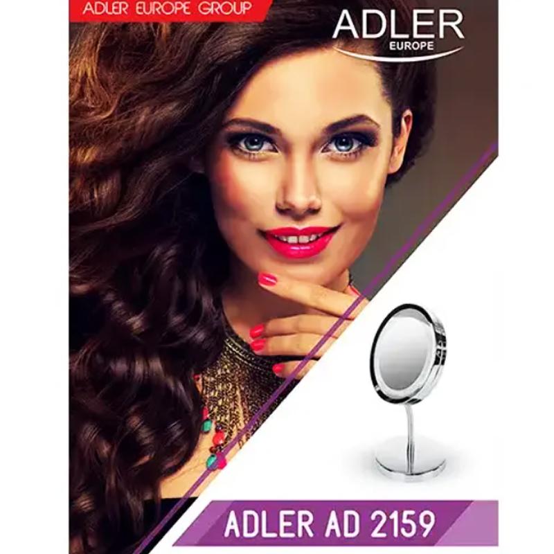 Зеркало для макияжа Adler AD 2159 с LED подсветкой с 3-кратным увеличением и регуляцией кута - фото 8