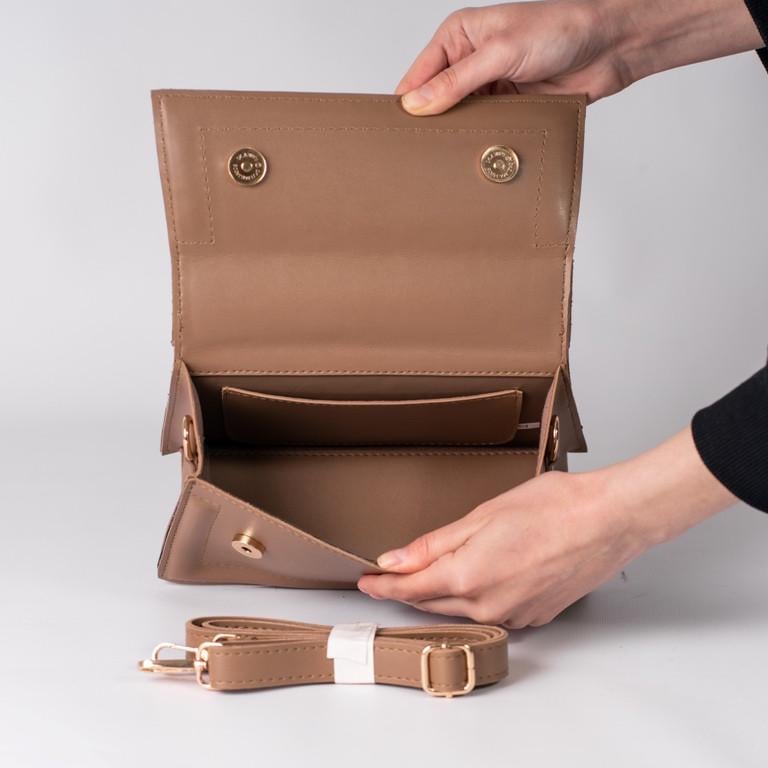 Сумка жіноча XENIA № 17-24 крос-боді з гладкого екошкіри Коричневий - фото 2 Сумка жіноча XENIA № 17-24 крос-боді з гладкого екошкіри Коричневий - фото 2