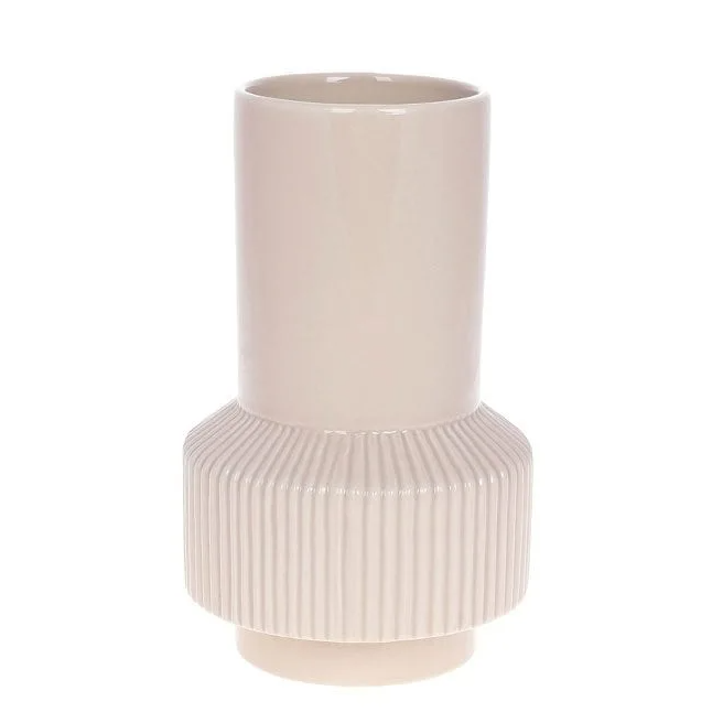 Ваза керамическая Flora 22 см Бежевый (32354)