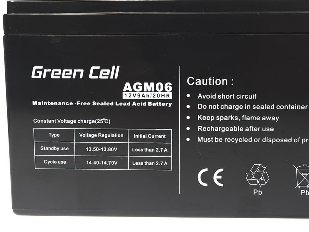Акумулятор для ДБЖ Green Cell AGM06 12V 9Ah VRLA (515900) - фото 2 Акумулятор для ДБЖ Green Cell AGM06 12V 9Ah VRLA (515900) - фото 2