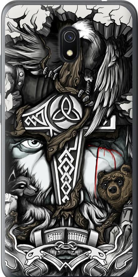 Чехол на Xiaomi Redmi 8A Тату Викинг (4098u-1794-42517)