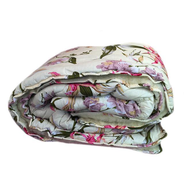 Одеяло из овечьей шерсти полуторное Лери Макс Цветы