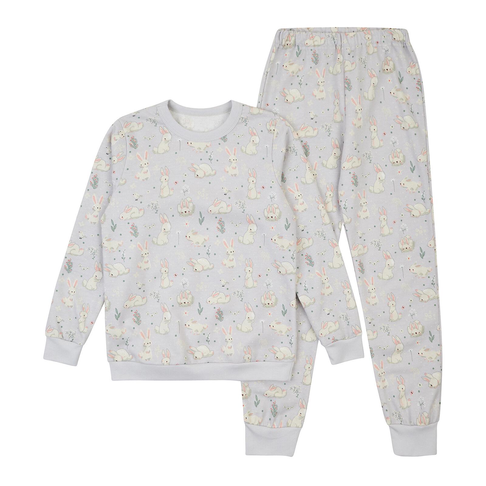 Пижама детская ЛяЛя теплая 86 см Серый (К3ФТ152)