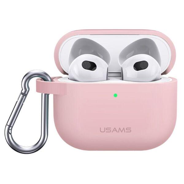 Чехол силиконовый Usams Silicone Protective Cover для AirPods 3 US-BH741 Pink (3323dfd3)