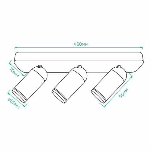 Спот накладной поворотный Ardero ML316-3 под лампу черный (80209) - фото 3 Спот накладной поворотный Ardero ML316-3 под лампу черный (80209) - фото 3