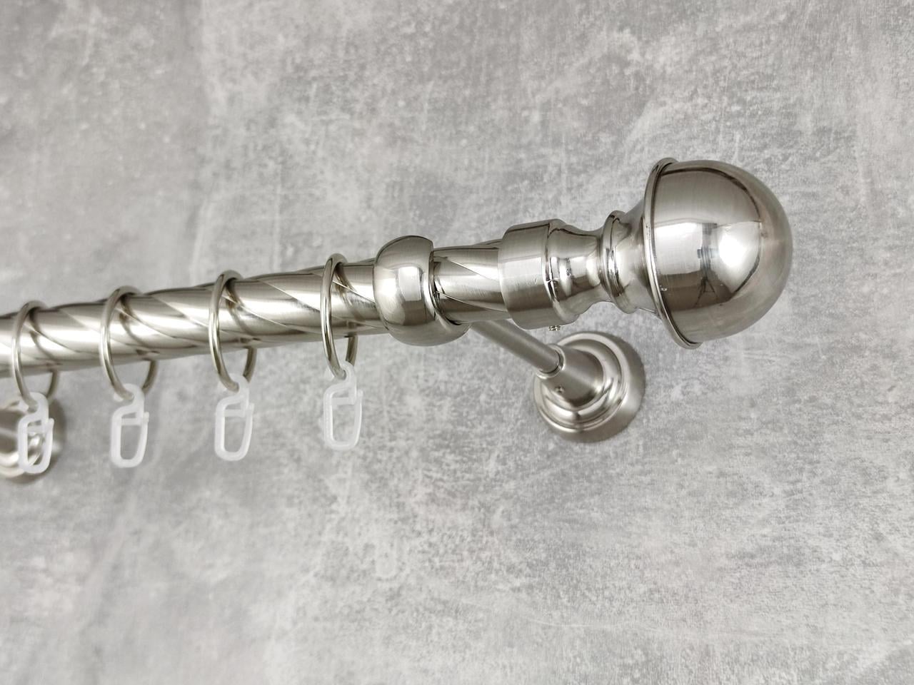 Карниз MStyle металлический для штор однорядный Бостон 25 мм крученый 300 см Сталь (5019278)