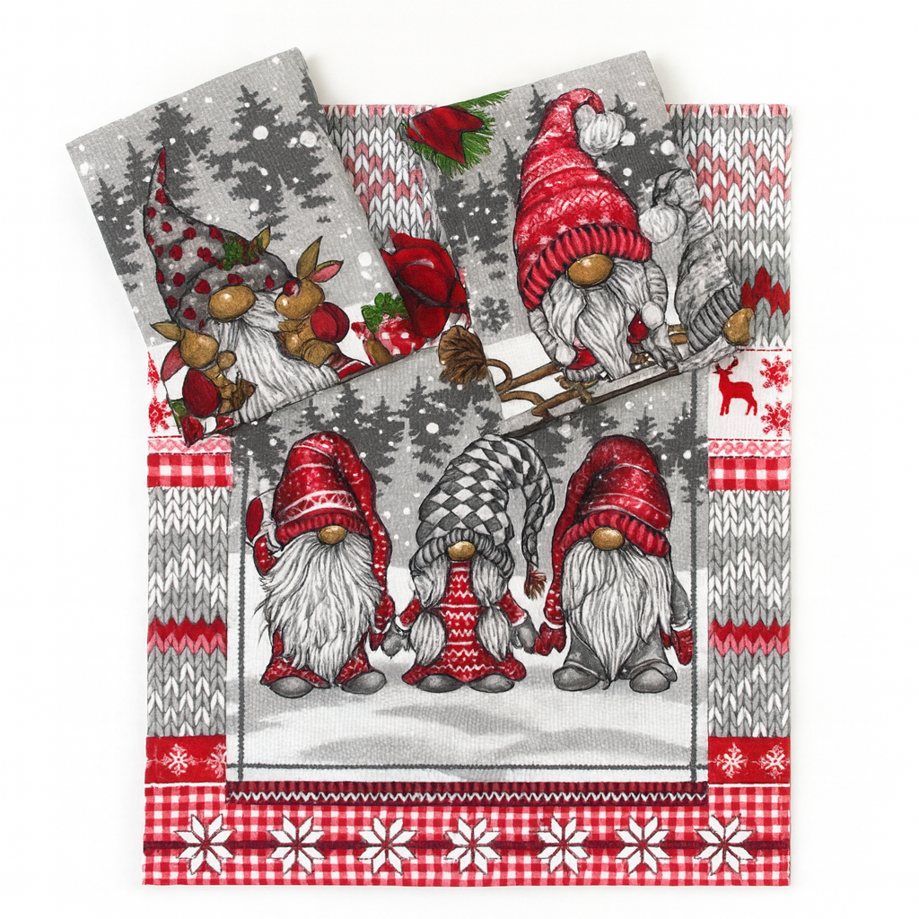 Набір рушників для кухні Luxyart Гном 46х60 см 3 шт. (LQ-912) - фото 2